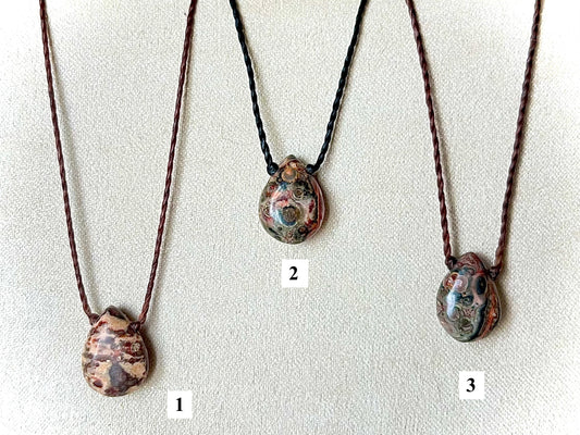 Leopard Jasper Teardrop Chokers