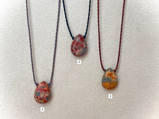 Leopard Jasper Teardrop Chokers