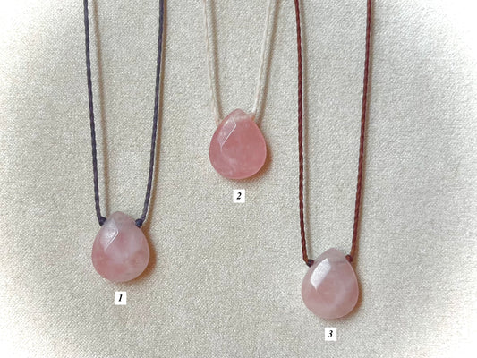 Rose Quartz Teardrop Chokers
