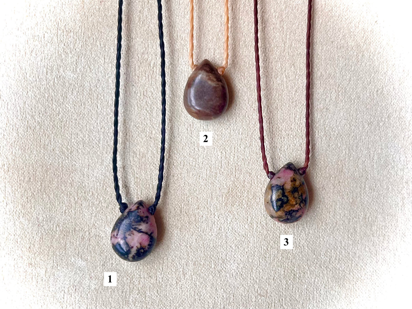 Rhodonite Teardrop Chokers