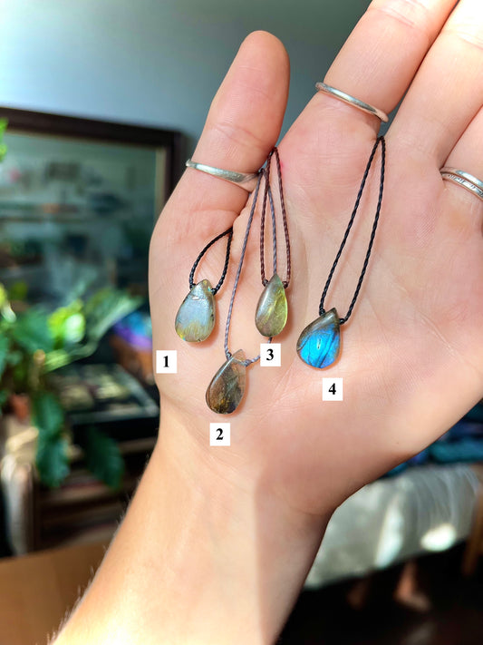 Labradorite Teardrop Chokers