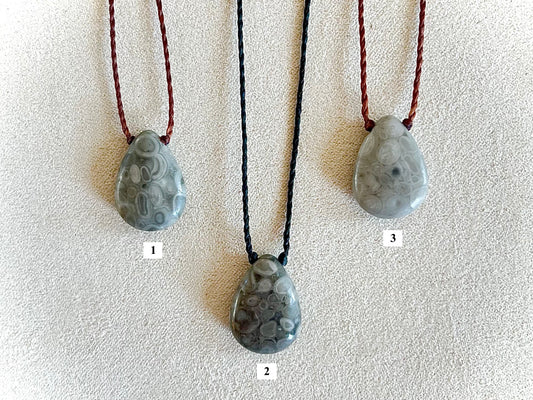 Ocean Fossil Jasper Teardrop Chokers